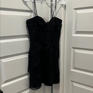 Adrianna Papell Black Ruffled Mini Dress